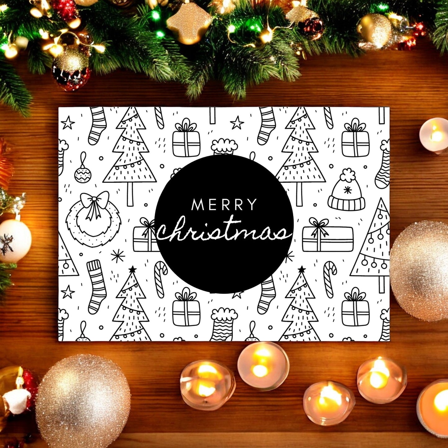 Disposable Paper Placemat Christmas Merry Christmas